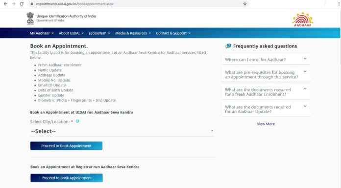 How To Book Aadhaar Card Appointment Online Mudra Nidhi