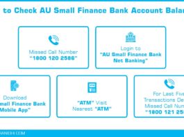 how to check au small finance bank account balance