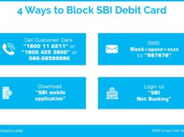 how to block sbi debit cum atm card